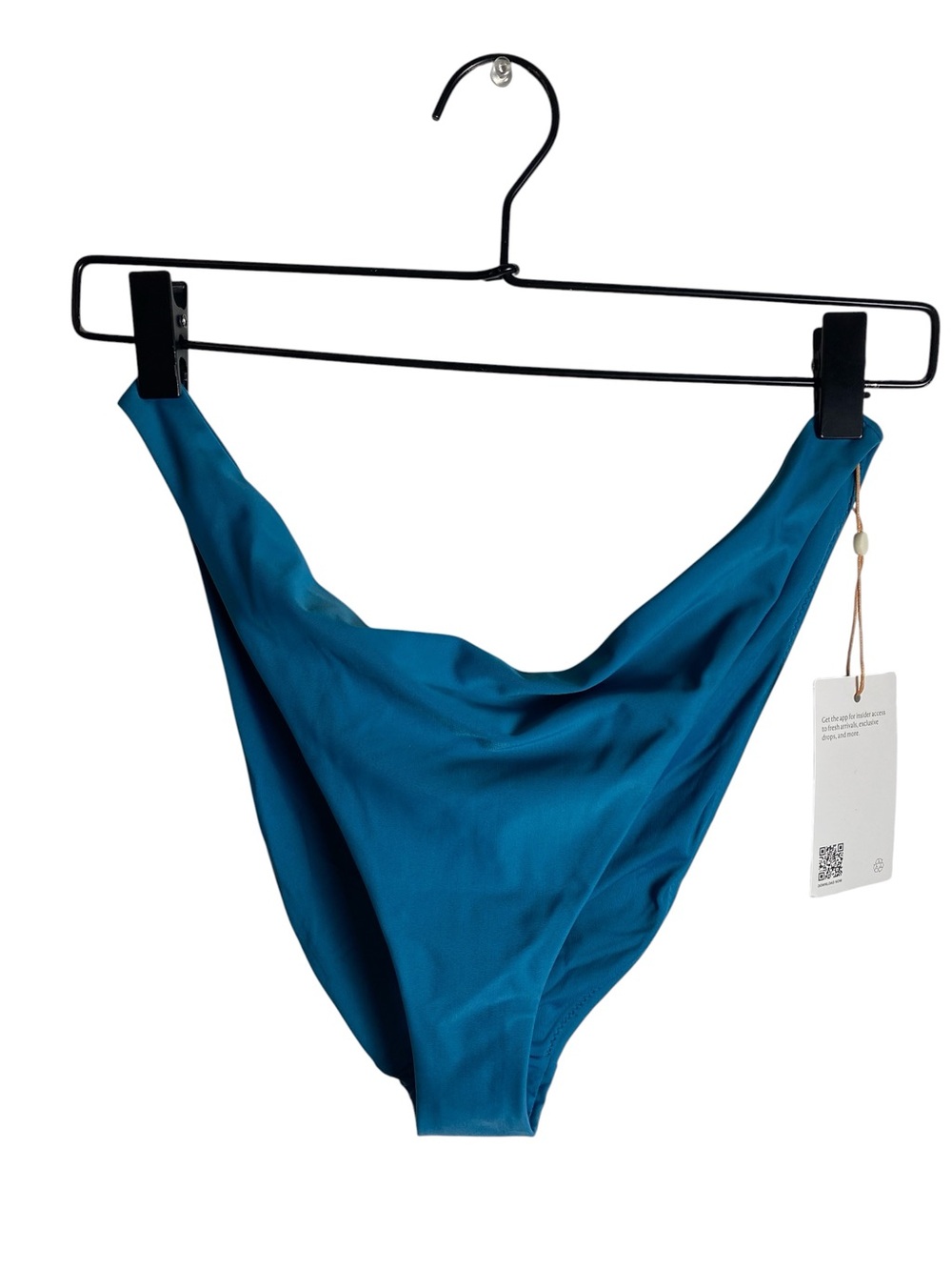 Quince Teal High Cut V-Front Cheeky Bikini Swim Bottoms